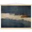 Ivory Crossing, abstract, ivory and serene lines. Archival fine art poster shown framed.