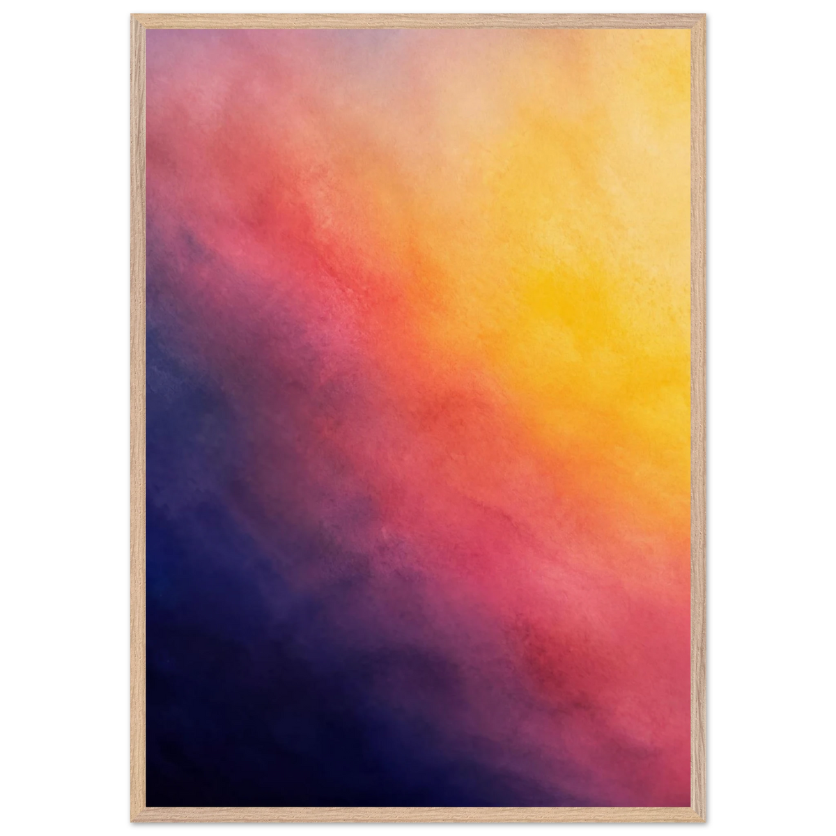 Turquoise and Gold: gradient, night and morning. Framed fine art print, alternate frame and size.