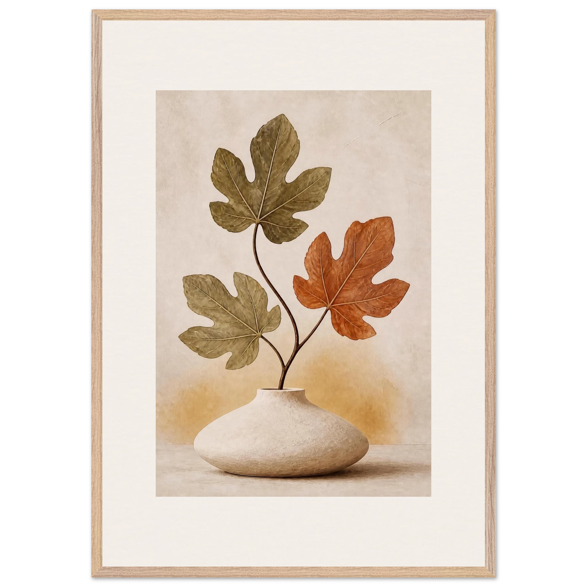 Fig Season: mediterranean and earth tones. Framed fine art print, alternate frame and size.