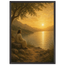 Quadro cristão Bênção do Lago, Jesus sob uma oliveira diante de um lago dourado