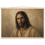 Pôster Kind Eyes com suporte de madeira, retrato sereno de Jesus em luz quente