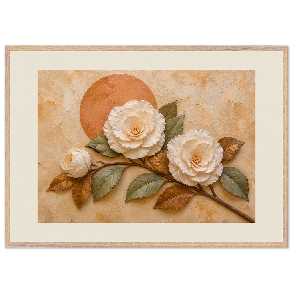 Camellia Eclipse: flowers and botanical. Framed fine art print by The Light Stays.