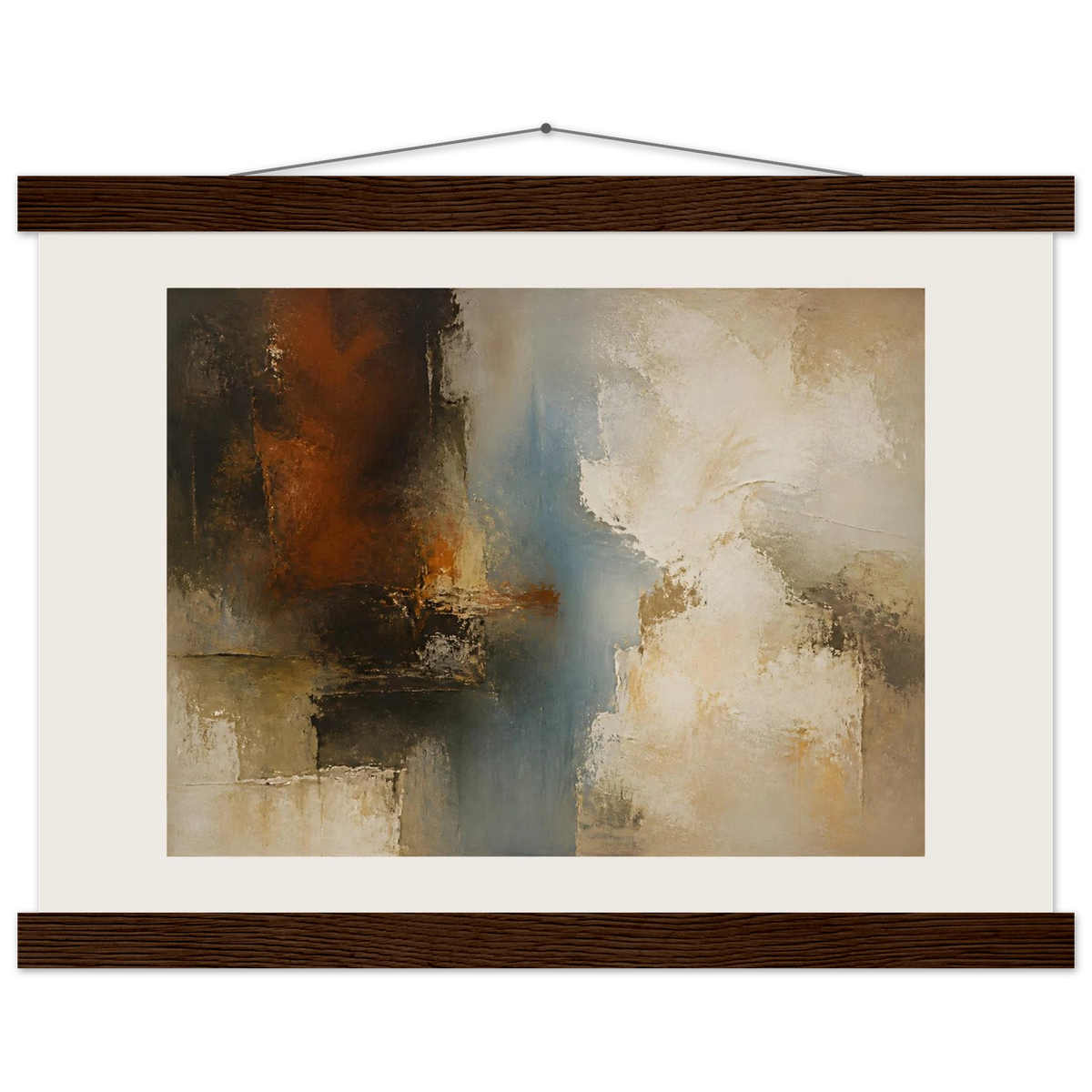 Golden Night: moon and night. Fine art poster, alternate frame and size.