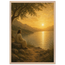 Quadro cristão Bênção do Lago, Jesus sob uma oliveira diante de um lago dourado