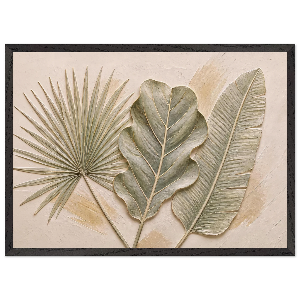 Three Leaves: botanical and nature. Framed fine art print by The Light Stays.