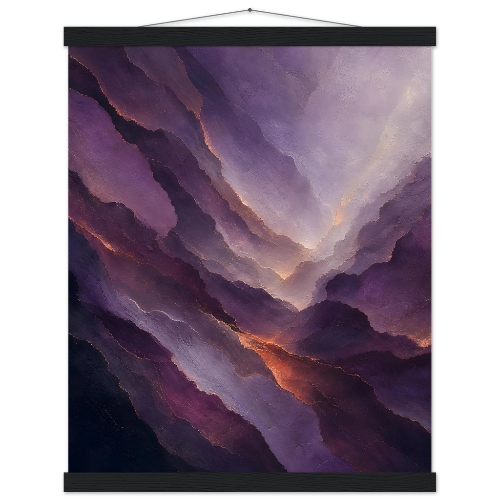 Violet Infinity, moon and night. Archival fine art poster shown framed.