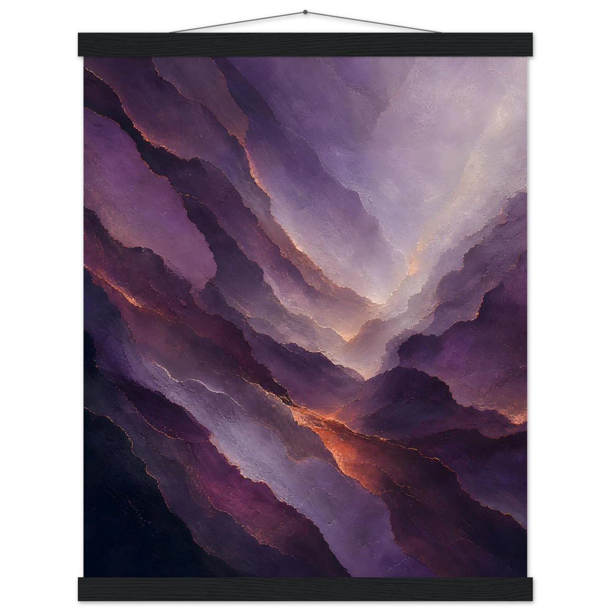 Violet Infinity, moon and night. Archival fine art poster shown framed.