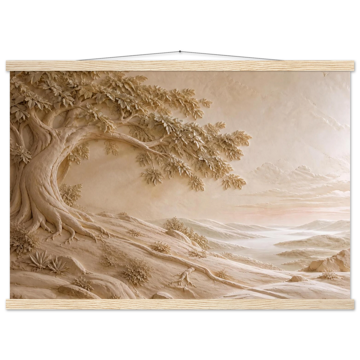 Sandstone Dawn: lumen and siena. Museum-quality fine art poster.