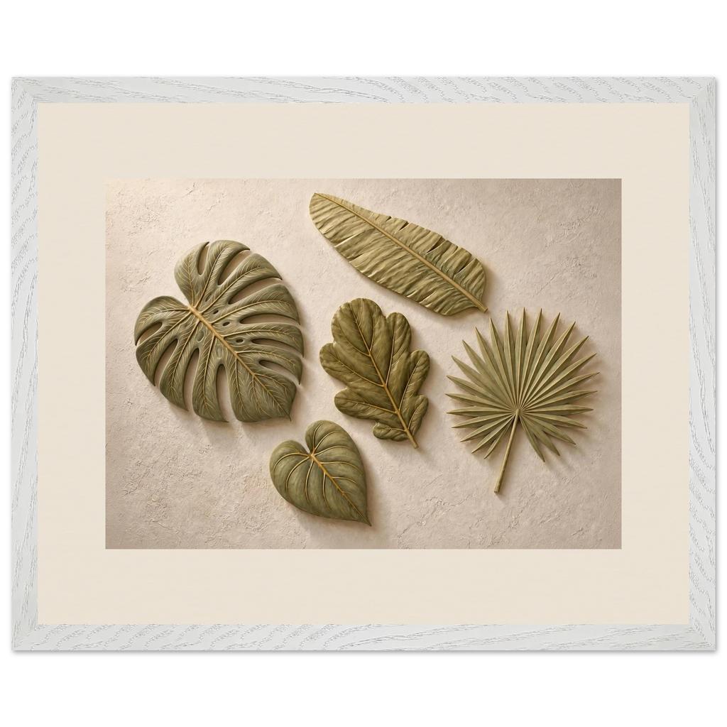 Green Constellation: botanical, green and loose rhythm. Museum-quality framed fine art print.
