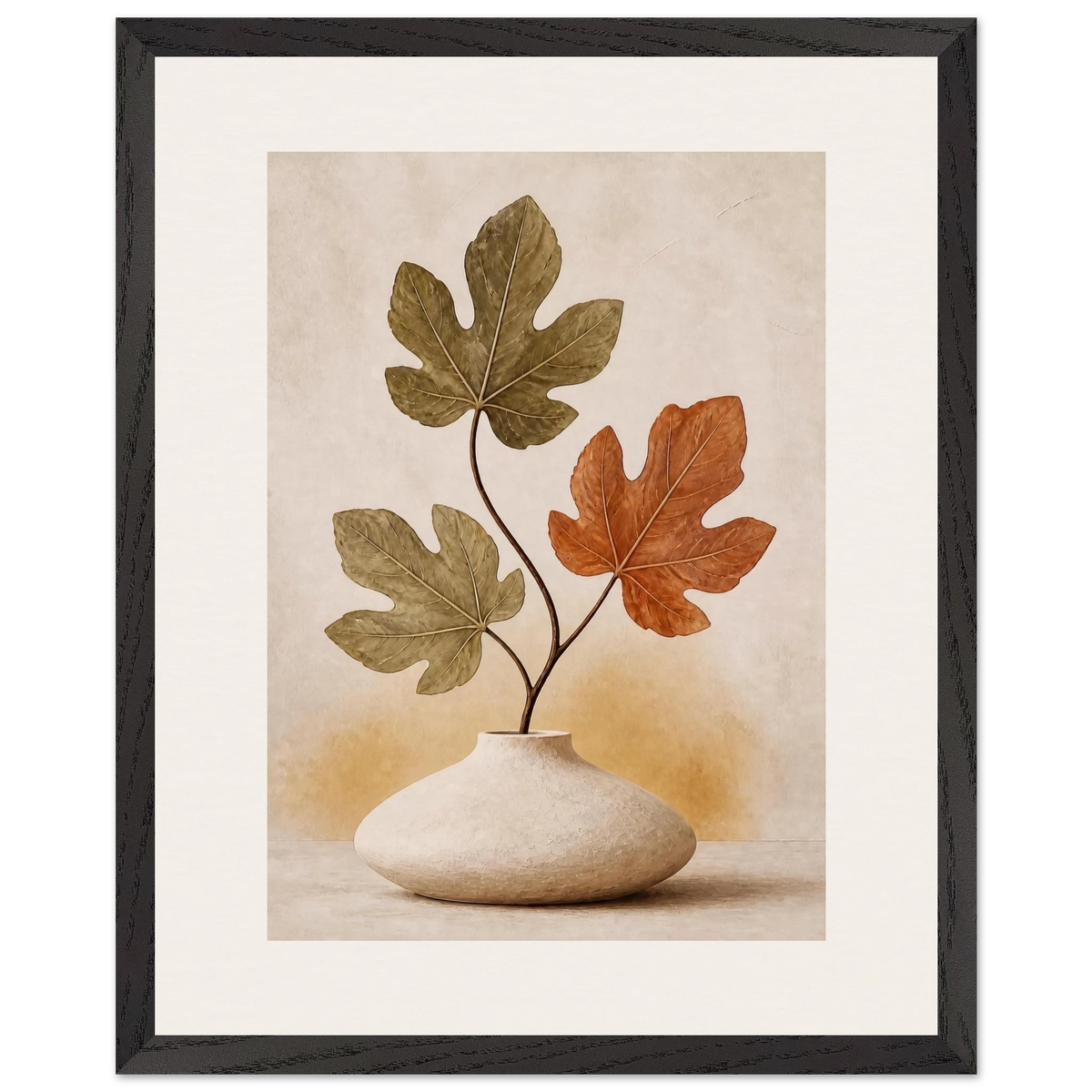 Fig Season: mediterranean and earth tones. Framed fine art print, alternate frame and size.