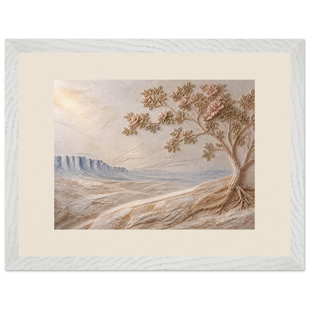 Cliffside Bloom: flowers and botanical. Museum-quality framed fine art print.