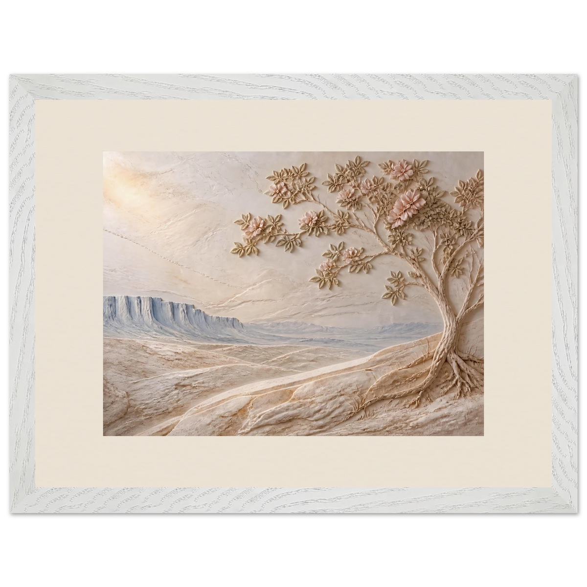 Cliffside Bloom: flowers and botanical. Museum-quality framed fine art print.