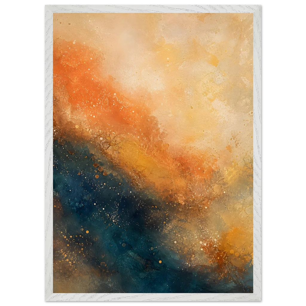 Blue Hour Field: night, horizon and deep blue. Framed fine art print, alternate frame and size.