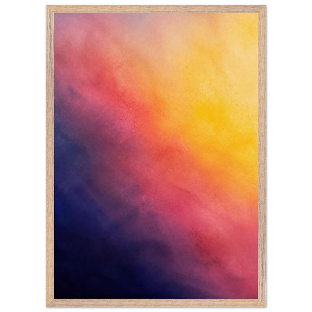 Turquoise and Gold: gradient, night and morning. Framed fine art print by The Light Stays.