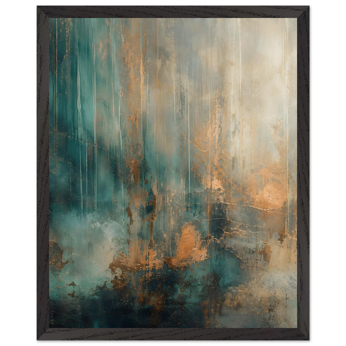 Copper Rain: abstract, texture and metallic tones. Framed fine art print by The Light Stays.