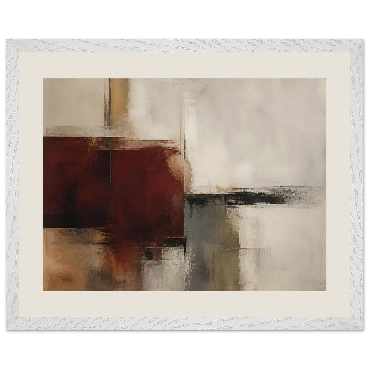 Deep Crimson, abstract, red and color field. Archival framed fine art print shown framed.