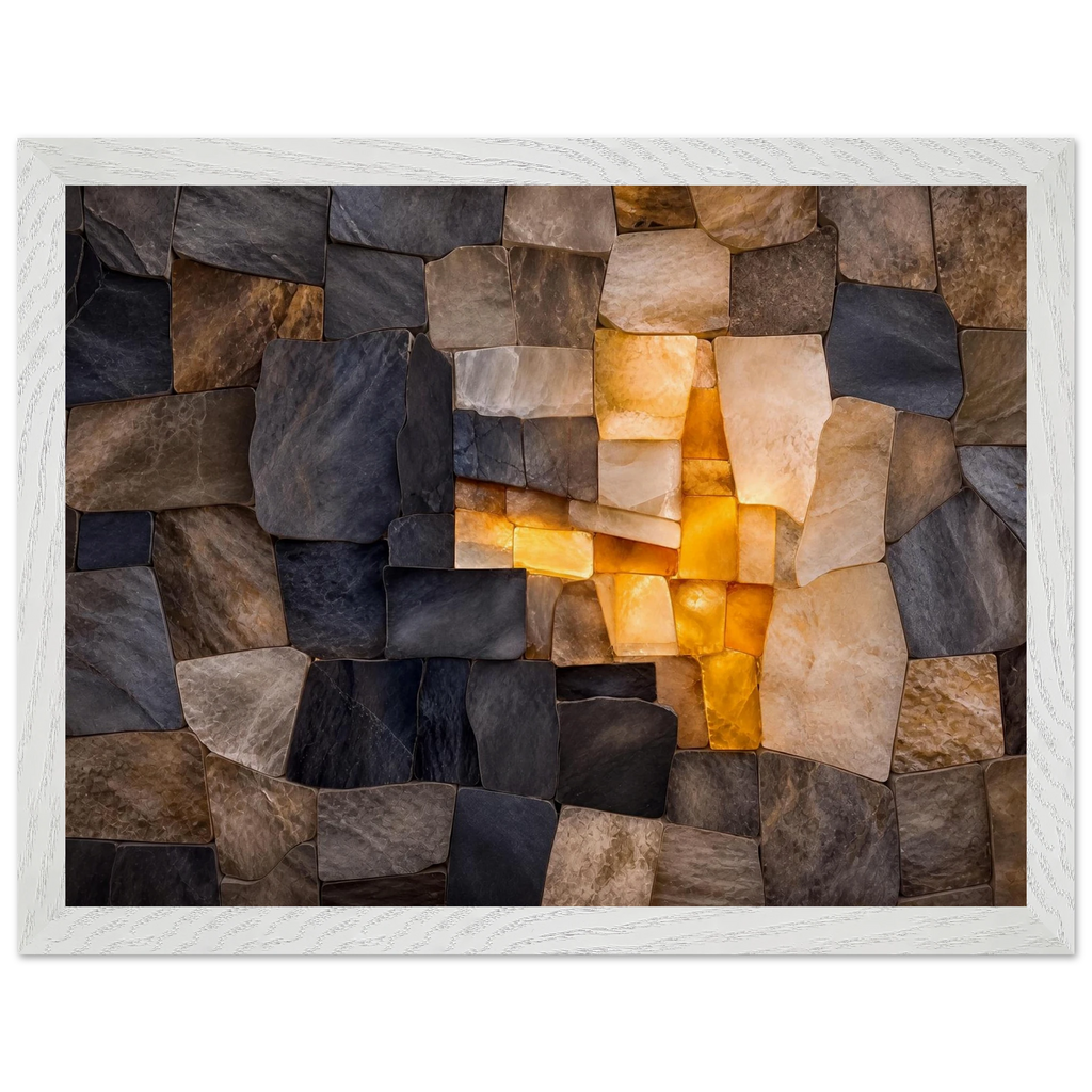 Citrine Seam: lumen and siena. Framed fine art print, alternate frame and size.