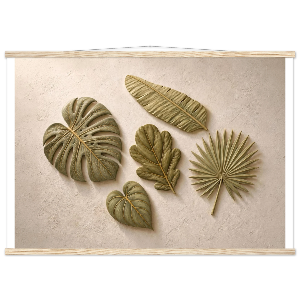 Green Constellation: botanical, green and loose rhythm. Fine art poster, alternate frame and size.