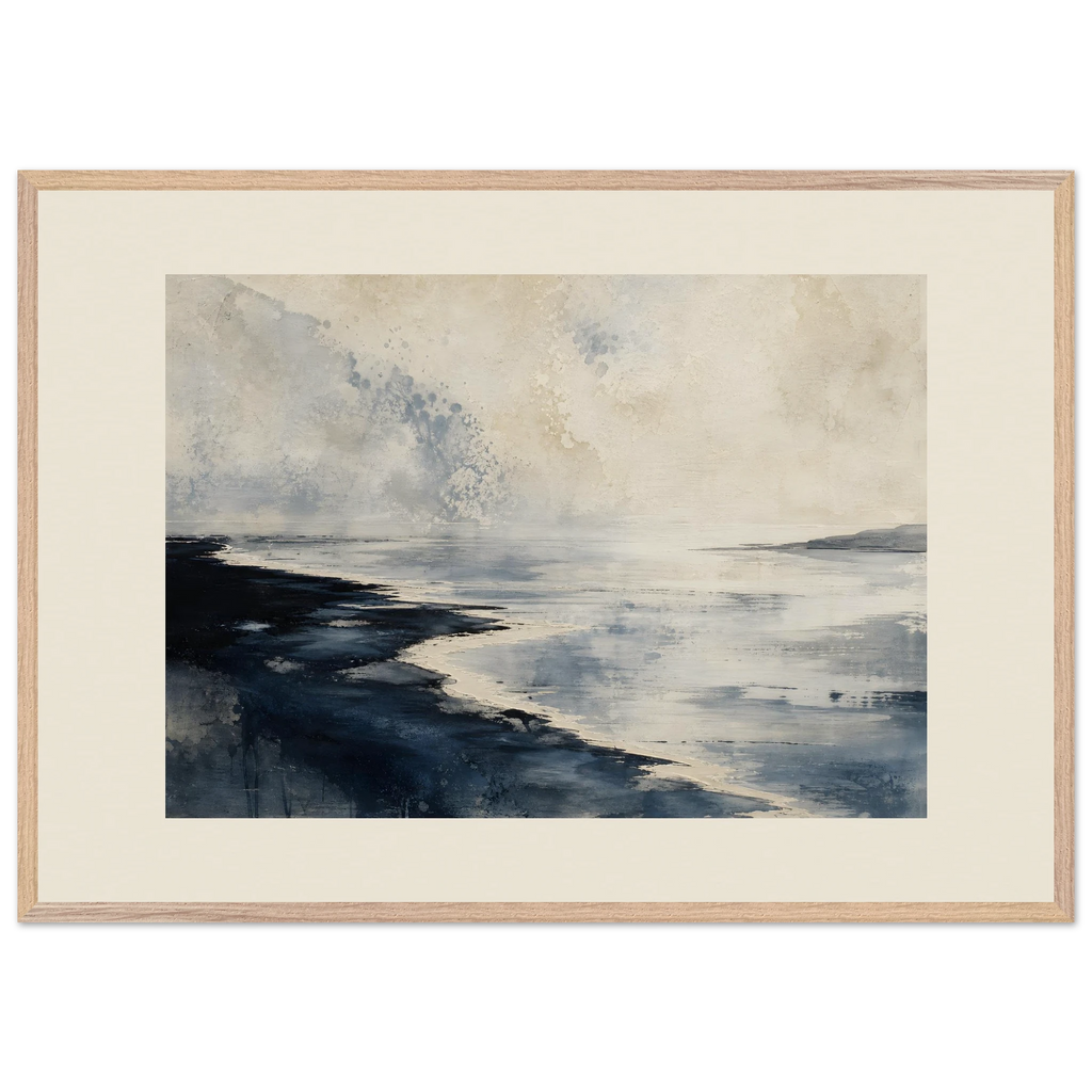Tidal Ink, sea and coastal landscape. Archival framed fine art print shown framed.