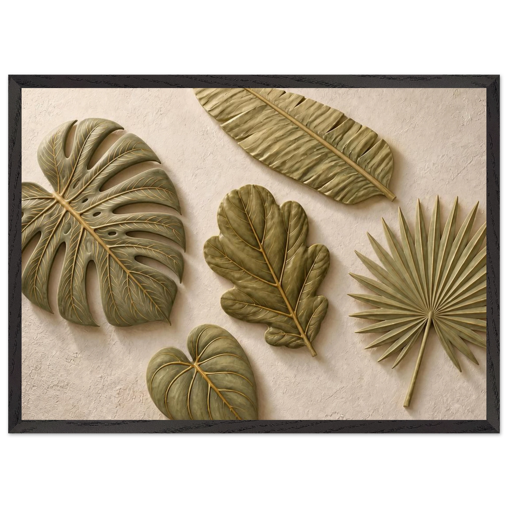Green Constellation, botanical, green and loose rhythm. Archival framed fine art print shown framed.