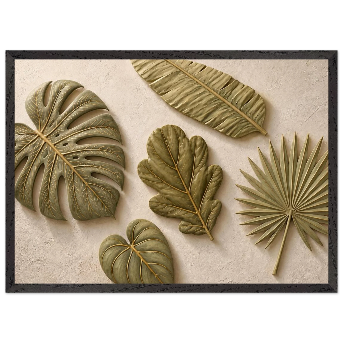 Green Constellation, botanical, green and loose rhythm. Archival framed fine art print shown framed.