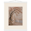 Spring Walk, impasto, lake and blossoming tree. Archival fine art poster shown framed.