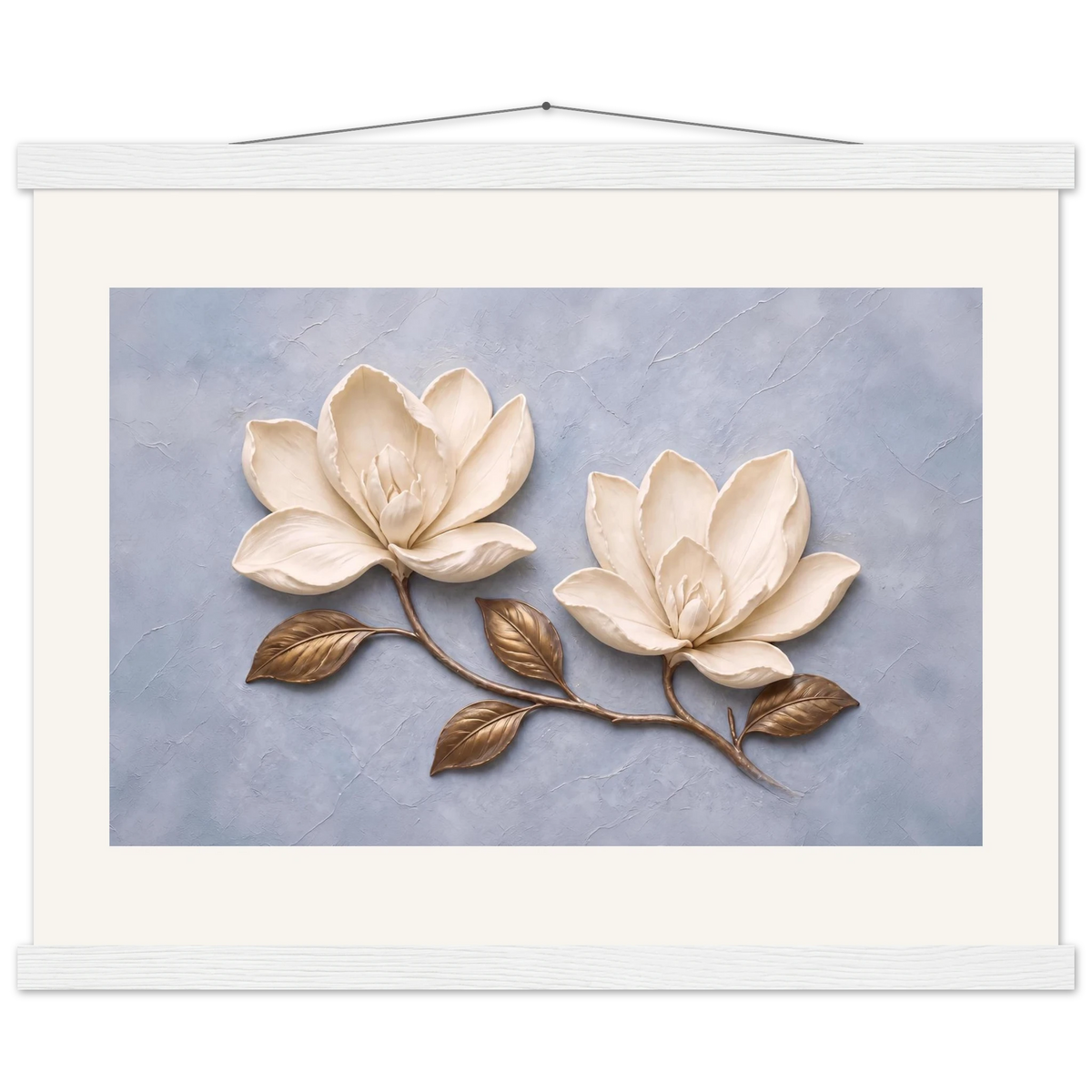 Bronze Magnolia: flowers and botanical. Museum-quality fine art poster.