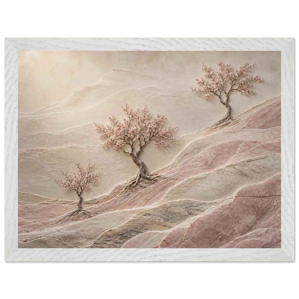 Blossom Terraces: flowers and botanical. Framed fine art print, alternate frame and size.