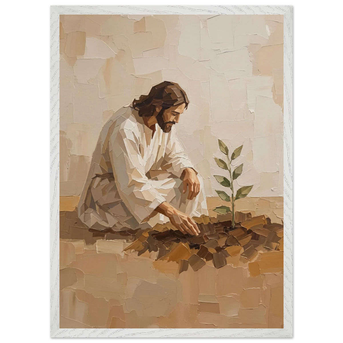 First Seeds: jesus, faith and botanical. Framed fine art print by The Light Stays.