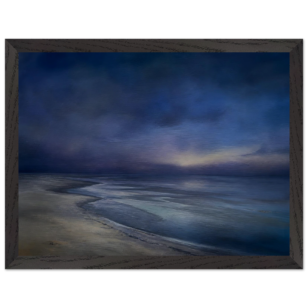 Blue Hour Shore: sea and coastal landscape. Framed fine art print by The Light Stays.