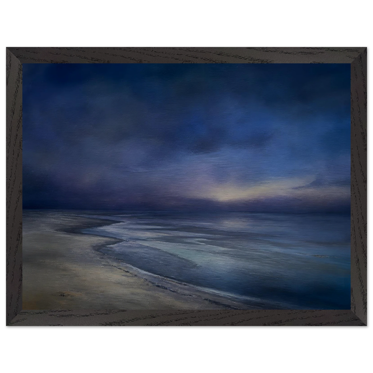 Blue Hour Shore: sea and coastal landscape. Framed fine art print by The Light Stays.