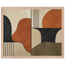 Compass and Clay: geometric abstract, clay and curves. Museum-quality framed fine art print.