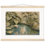 Papyrus Pond: lake, papyrus and serene greens. Fine art poster, alternate frame and size.