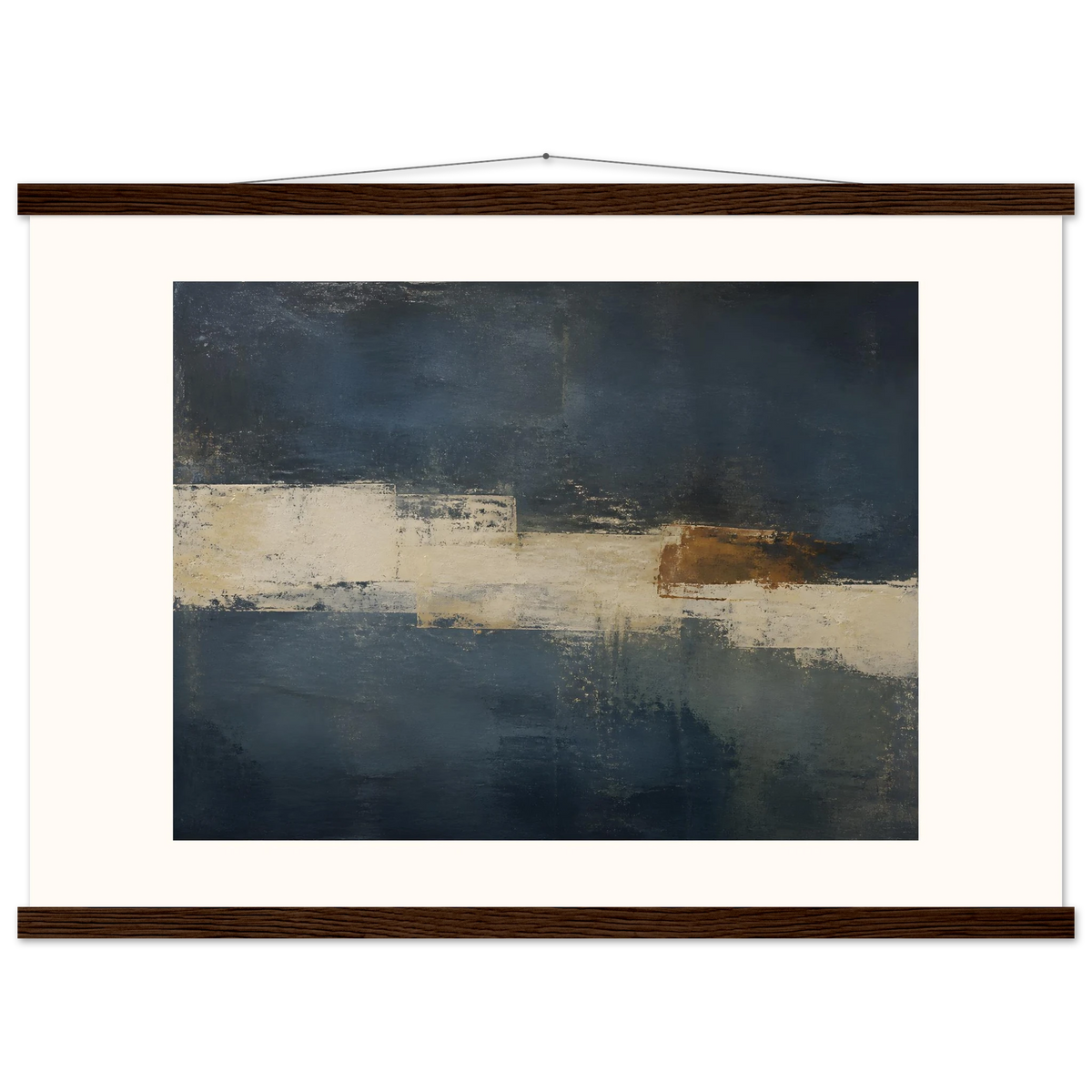 Ivory Crossing: abstract, ivory and serene lines. Museum-quality fine art poster.