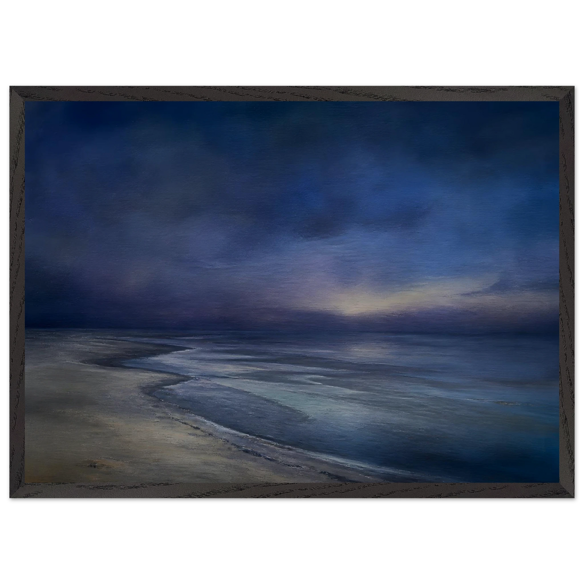 Blue Hour Shore: sea and coastal landscape. Museum-quality framed fine art print.