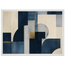 Blue Architecture: geometric abstract, blue and cream. Framed fine art print by The Light Stays.