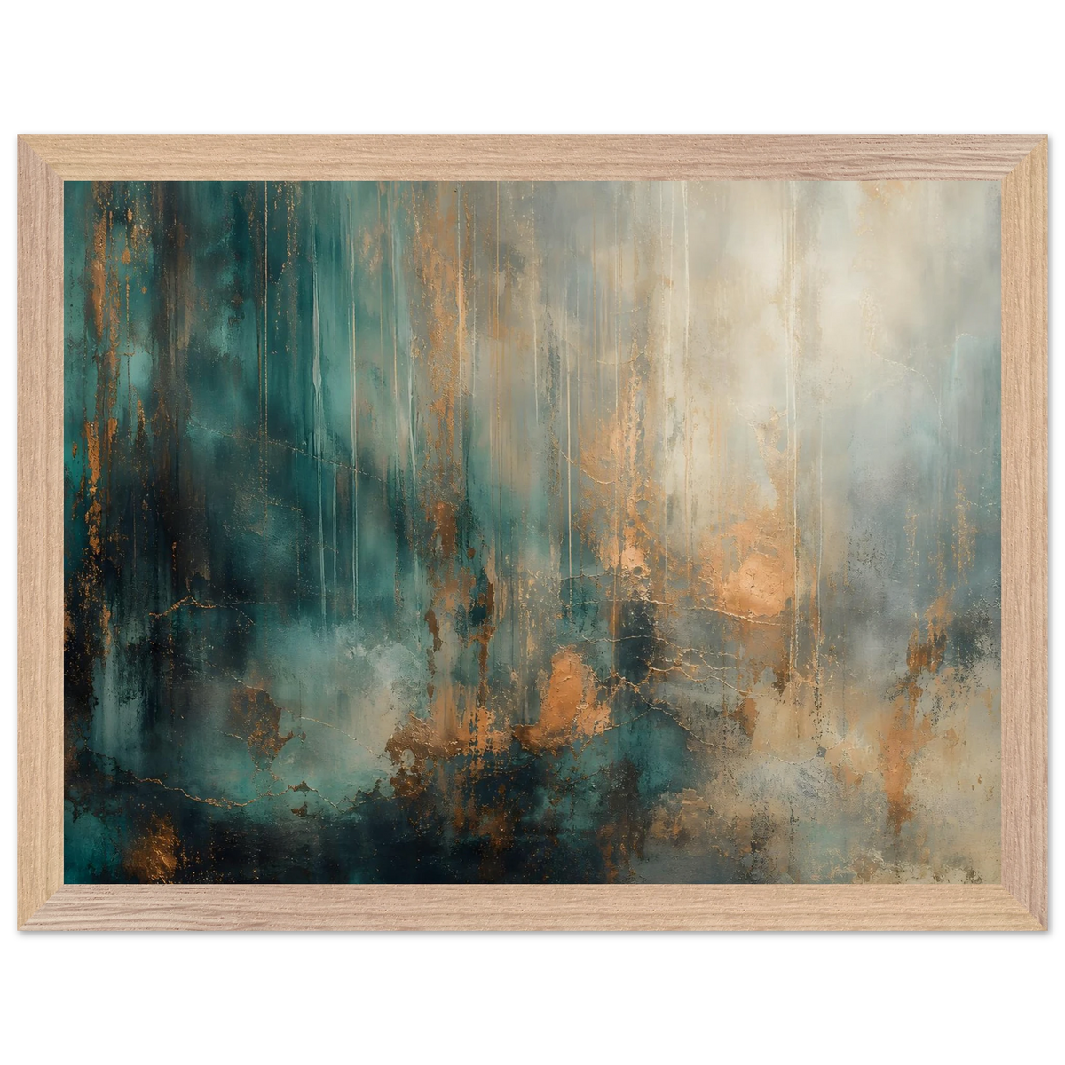 Copper Rain: abstract, texture and metallic tones. Framed fine art print by The Light Stays.