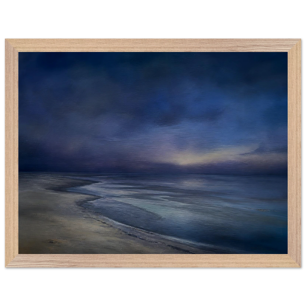 Blue Hour Shore, sea and coastal landscape. Archival framed fine art print shown framed.