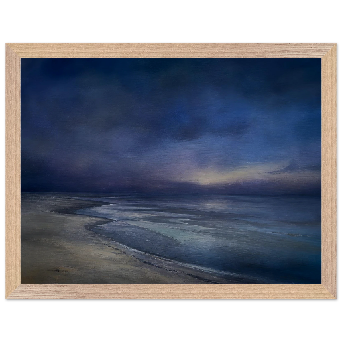 Blue Hour Shore, sea and coastal landscape. Archival framed fine art print shown framed.