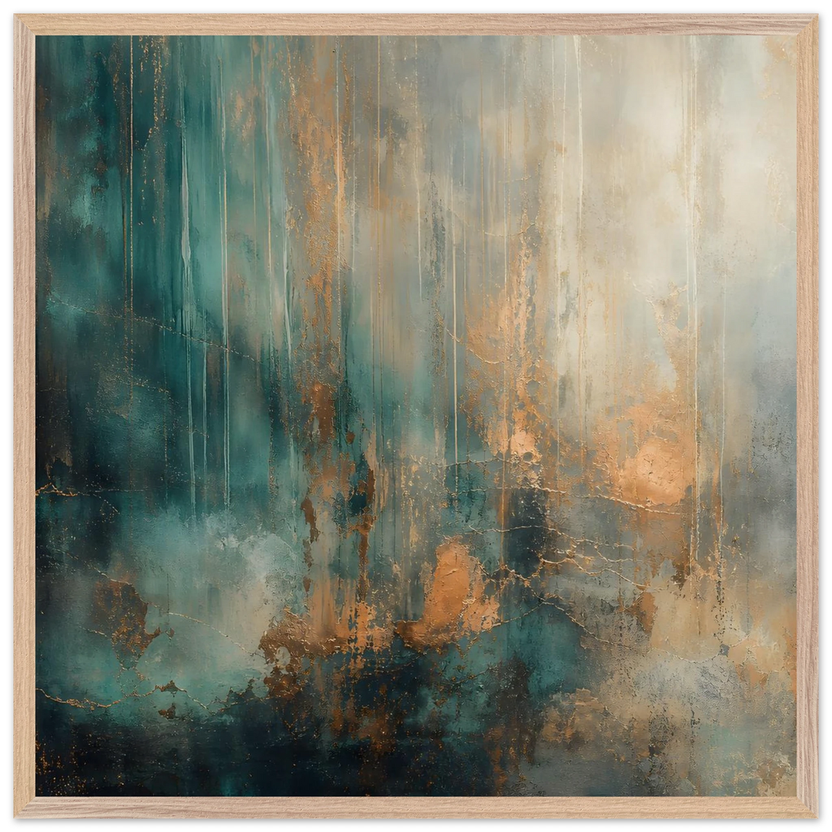 Copper Rain: abstract, texture and metallic tones. Framed fine art print by The Light Stays.