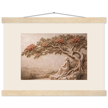 Under the Blossoms: petra and flora. Fine art poster.