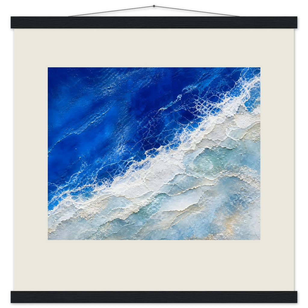 Cobalt Foam: abstract, cobalt and sea foam. Fine art poster by The Light Stays.