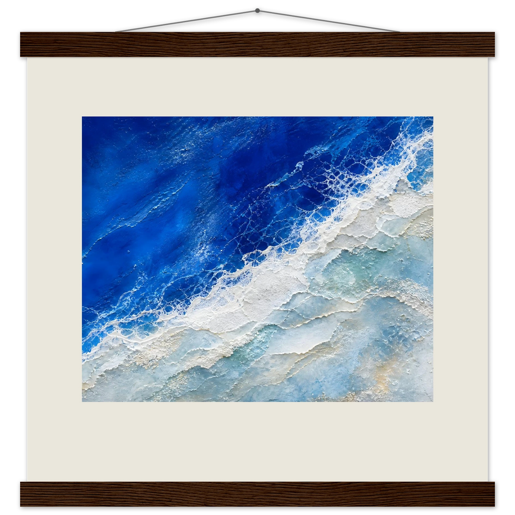Cobalt Foam: abstract, cobalt and sea foam. Fine art poster by The Light Stays.