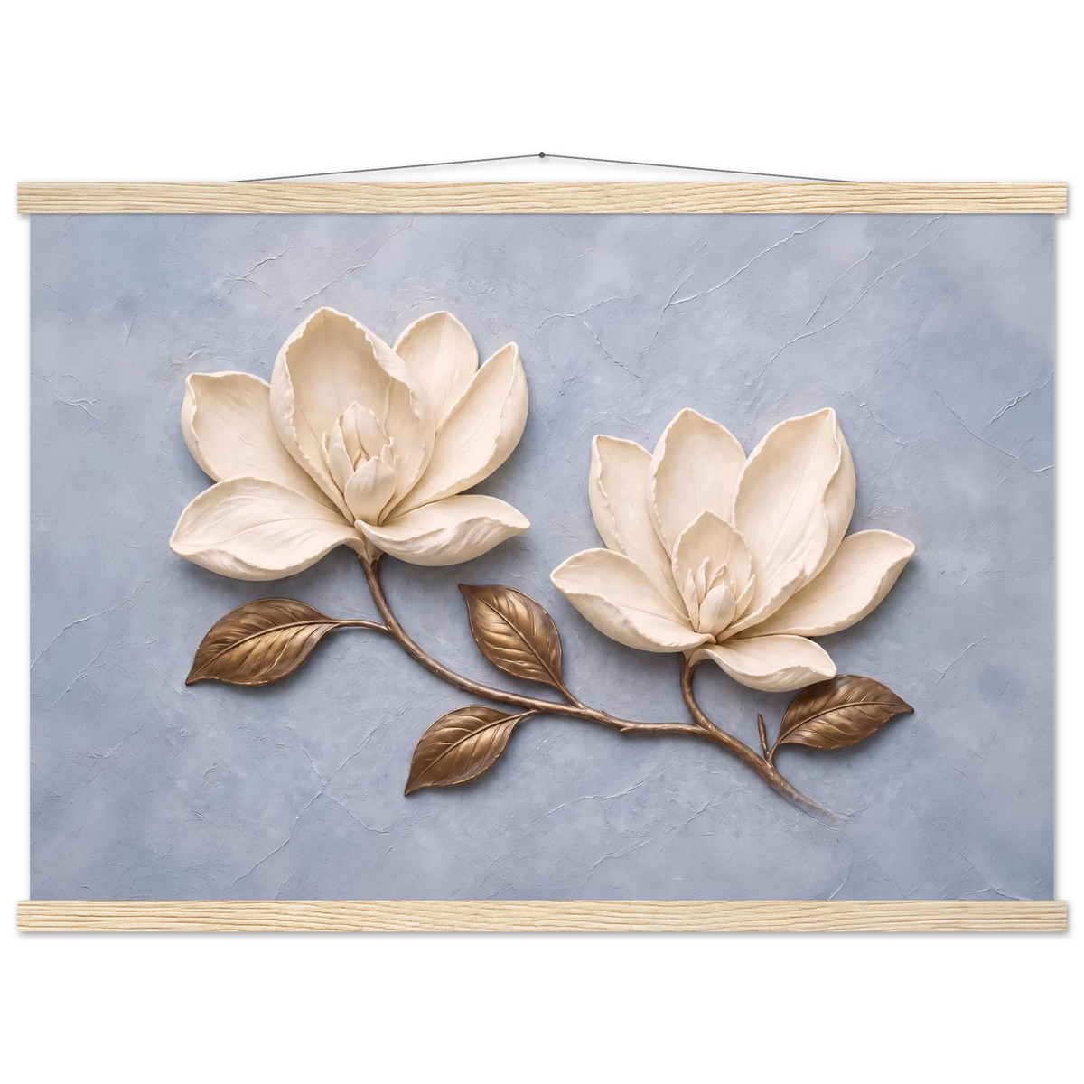 Bronze Magnolia: flowers and botanical. Museum-quality fine art poster.