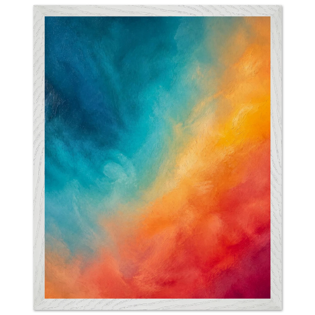 Teal and Orange: gradient, sea and dusk. Framed fine art print by The Light Stays.