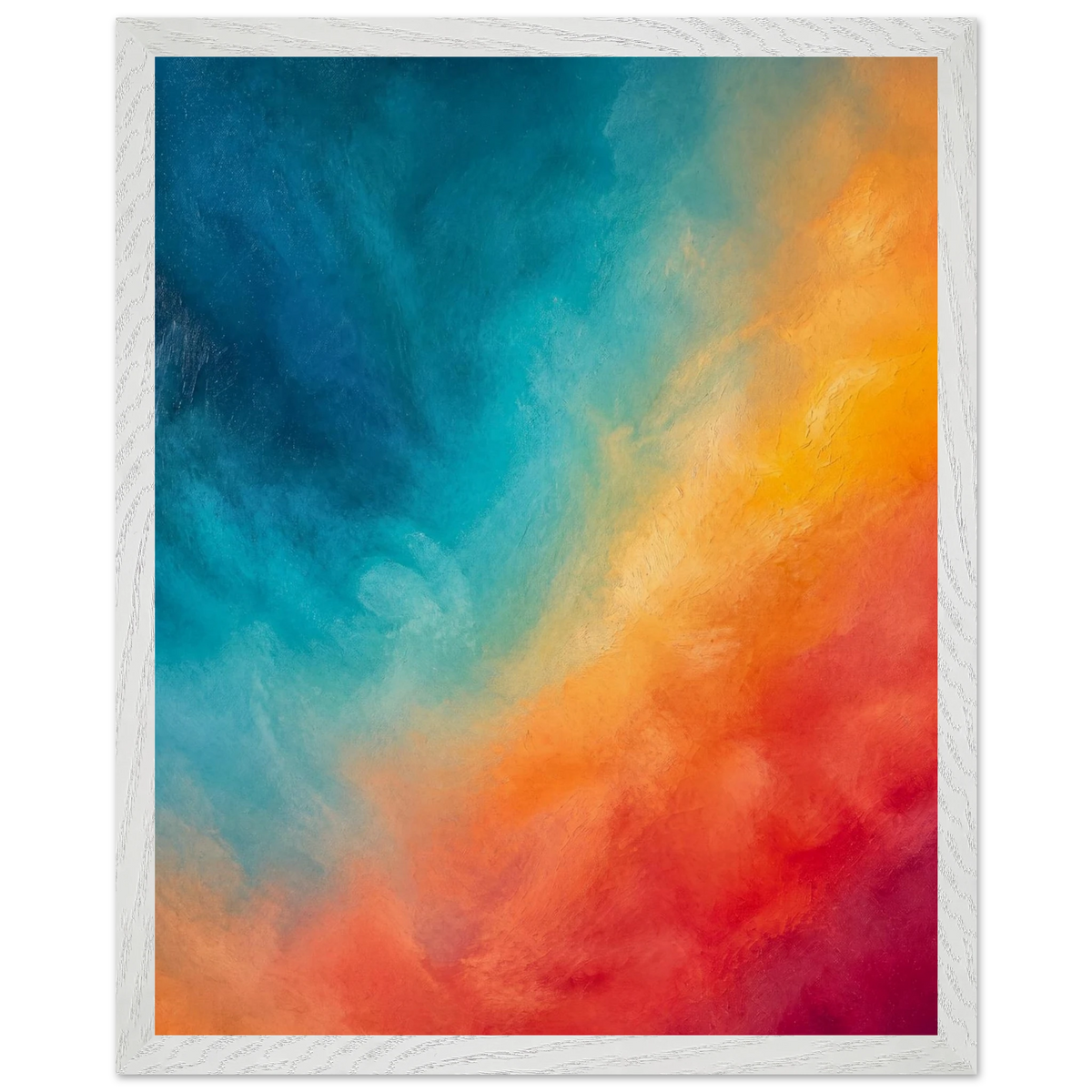 Teal and Orange: gradient, sea and dusk. Framed fine art print by The Light Stays.