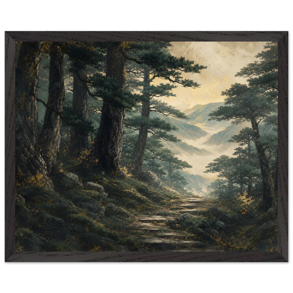 Cypress Passage: japanese art and japandi. Museum-quality framed fine art print.