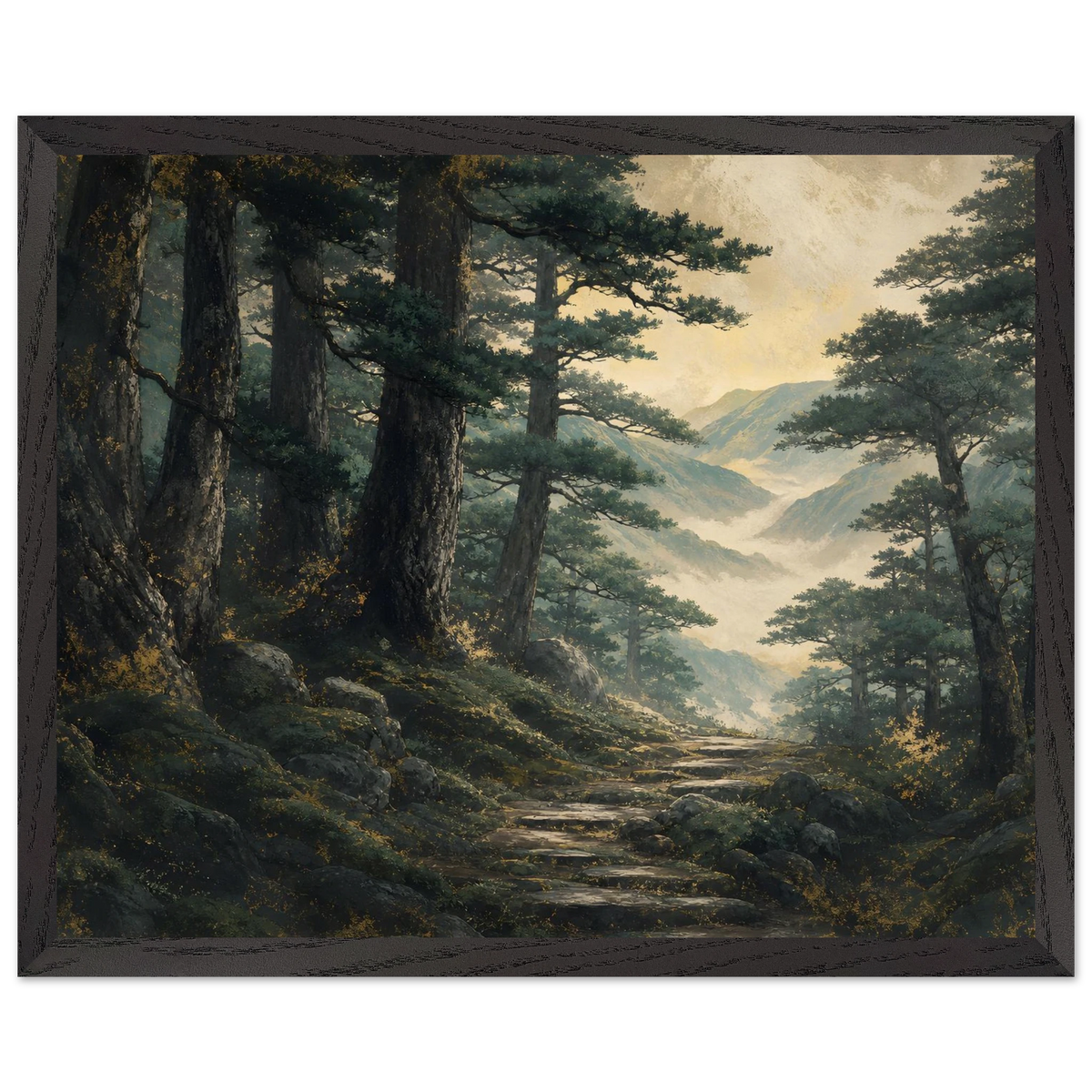 Cypress Passage: japanese art and japandi. Museum-quality framed fine art print.