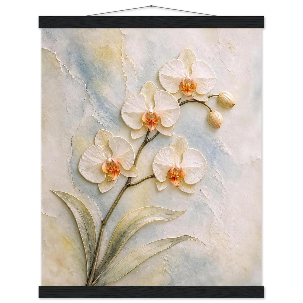 Porcelain Orchid: flowers and botanical. Museum-quality fine art poster.