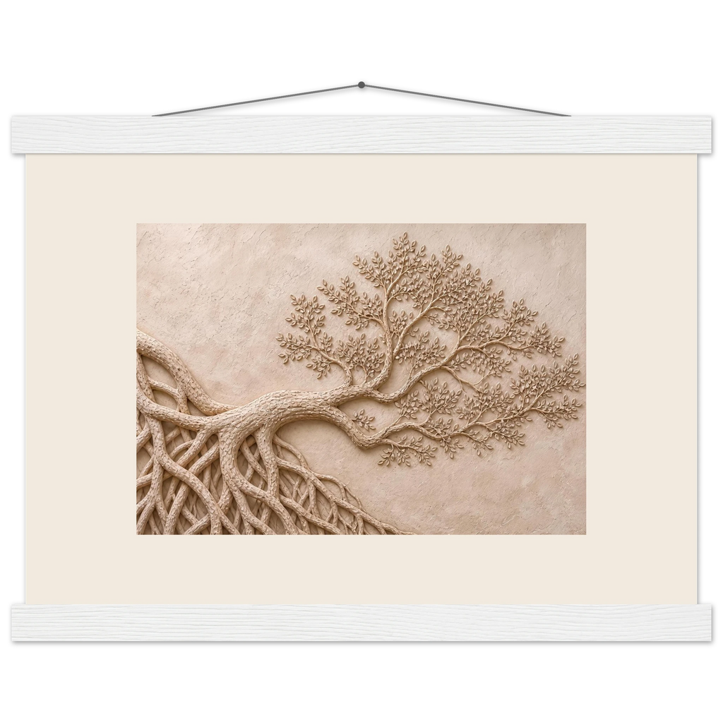 Root Lattice, petra and herbarium. Archival fine art poster shown framed.